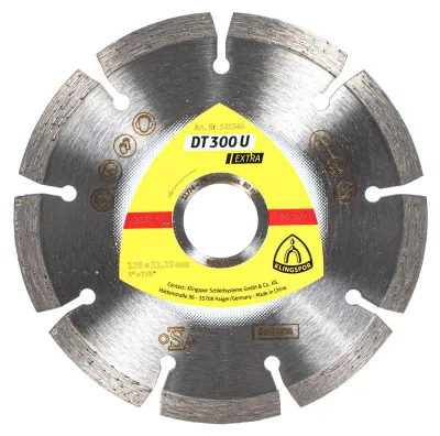 Produktbild von Klingspor DT 300 U Diamanttrennscheiben, 125 x 1,6 x 22,23 mm 9 Segmente 36,4 x 1,6 x 7 mm, Standardverzahnung