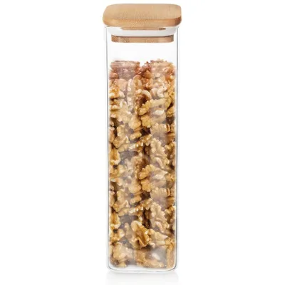 Immagine prodotto di Contenitore in vetro Bambù da cucina ermetico per alimenti sfusi 600 ml