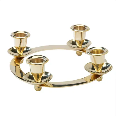Produktbild von Kerzenleuchter Kerzenständer Rund Adventskranz Gold Tafelkerzen Stabkerzen 2899