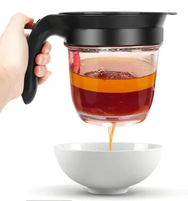Produktbild von Fettabscheider für Saucen, 1000 ml, doppelte Filtration, mit Druckknopf, Küchenzubehör