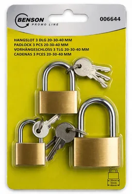 Produktbild von STAHLEX  Vorhängeschloss Vorhangschloss  3 Stück 20-30-40 mm