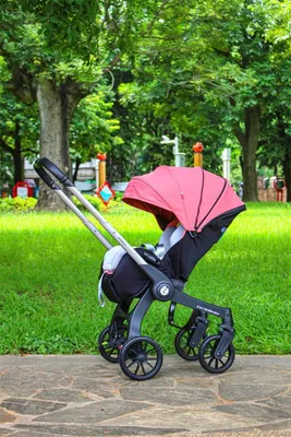 Produktbild von Kinderwagen - 4-in-1 multifunktionaler Kombikinderwagen - Wendbar - Faltbar - Leicht - Hohe Sitzposition - Für geborene - Bis 25 kg - Rosa