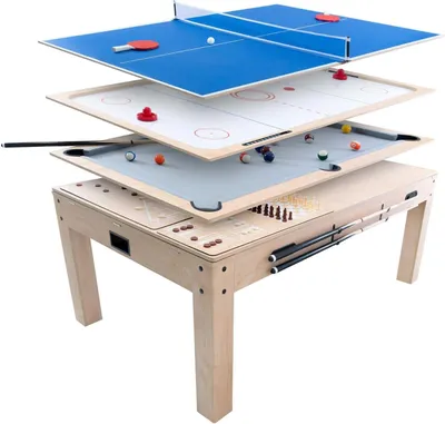 Image de Table multisports - Table de jeux multiples - Table de jeux polyvalente - Table de jeux - Table multifonction - 7 jeux en 1