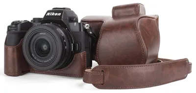 Zdjęcie produktu dla Solidchoice - Etui na aparat Nikon Z50 II z obiektywem, wykonane z poliuretanu (PU), kolor brązowy