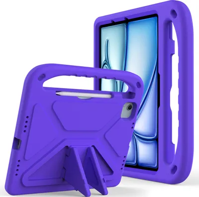 Image de Etui de protection pour iPad Air 11" M2 2024, étui enfant léger en EVA avec poignée et support Violet