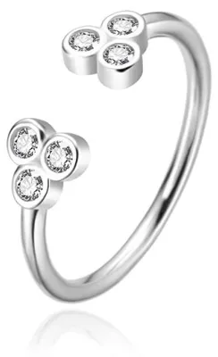 Immagine prodotto di Anello aperto in argento con zirconi AGT-R68W - Circonferenza: 52 mm