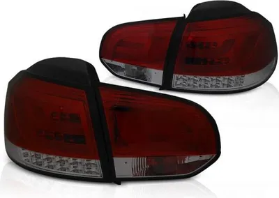 Image de Feux arrière à LED en barre lumineuse adaptés à la VW Golf 6 (VI) année 2008-2012, rouge/fumé