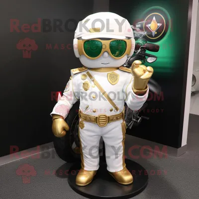 Immagine prodotto di Personaggio in costume della mascotte REDBROKOLY White Pot Of Gold vestito con una giacca da moto e portachiavi