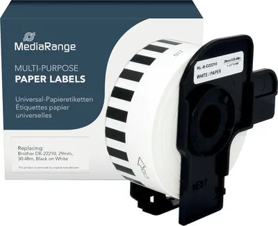 Produktbild von MEDIARANGE Endlospapierrolle für Etikettendrucker ersetzt brother DK-22210 weiß 29.0 mm 1 x 1