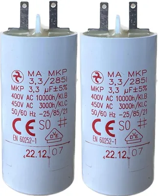 Kondensator 3,3 µF für Rollläden, 2 Stück, Ø 25 mm