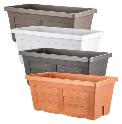 Immagine prodotto di Fioriera Rettangolare Cm  40 X 21,5 X 17 - Cotto Chiaro (Con Sottovaso)