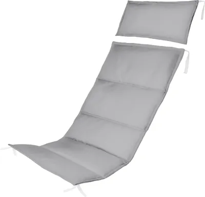 Produktbild von Graue Holz-Liegestuhl Auflage für Klappbar Klappliegestuhl Wasserabweisende Polster Hochwertiges Polyester Kissen mit Watte in der Farbe Grau [145]