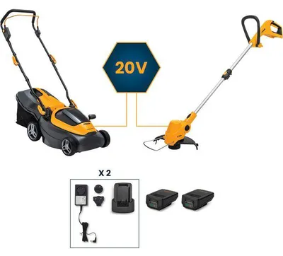 Obrázok produktu pre Súprava akumulátorovej kosačky, 20 V, šírka kosenia 34 cm, s akumulátorovým vyžínačom, STIGA Collector 136e + GT100e
