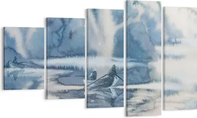 Produktbild von Bild auf Leinwand - Leinwandbild - Boot Fischer Wasser - 100x60cm - Wand Bild - Wanddeko - Leinwanddruck - Bilder - Kunstdruck - Wanddekoration - Leinwand bilder - Wandkunst - EG100x60-3864