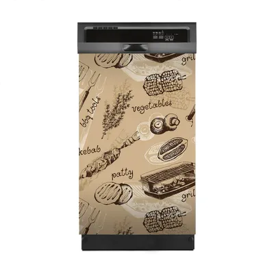 Produktbild von Aufkleber sticker 45x70 cm Dekorative folie Spülmaschine - Barbecue Essen