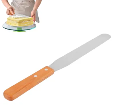 Backspatel (L) – Edelstahlklinge mit Holzgriff, 37 cm