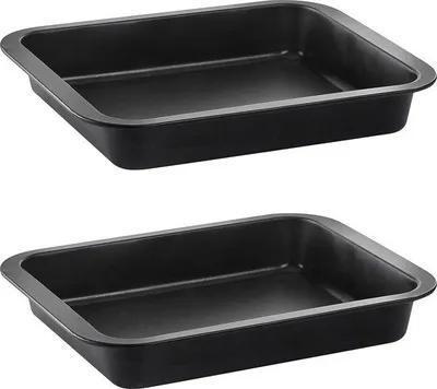 Produktbild von Unyqoos® 2er-Set kleine Auflaufform mit Antihaftbeschichtung und Randgriff – vielseitig als Lasagneform, Bratenform oder Kuchenblech