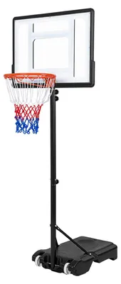 Produktbild von KOMFOTTEU Basketballkorb Outdoor, Basketballanlage mit Ständer & Rollen, 155-210 cm Höhenverstellbar, Mobiler Basketballständer mit befüllbarer Basis, für Kinder & Jugendliche, Schwarz