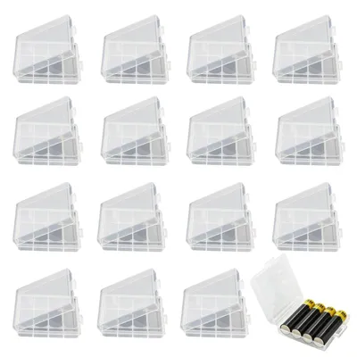 Batteriebox aus Kunststoff, 15 Stück, für AA/AAA
