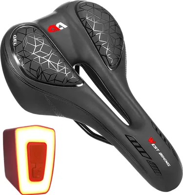 Produktbild von Fahrradsitz gepolstertes Fahrradsattelkissen mit abnehmbarem wiederaufladbarem LED-Ruecklicht fuer Maenner Frauen MTB Mountain Road Bike Radfahren