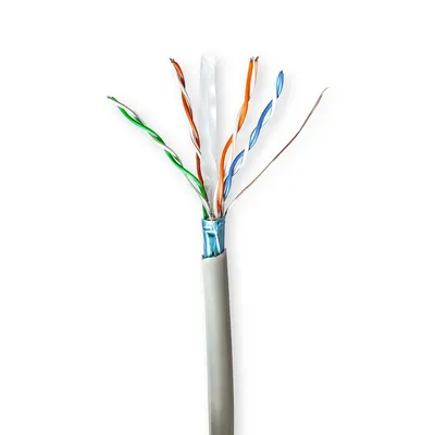 Image de Câble réseau Rouleau | CAT6 | Torsadé | F/UTP | CCA | 50.0 m | Intérieur | Rond | PVC | Gris | Boîte cadeau