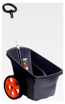 Produktbild von Gartenschubkarre mit 2 Rädern, 67 Liter, Handwagen aus Kunststoff (schwarz)
