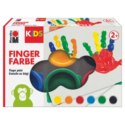 Produktbild von Fingerfarbe Kids - 6x 35 ml sortiert. Packung mit 6 Stück