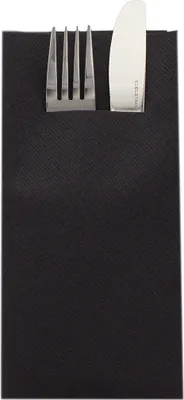 Produktbild von Sovie HOME Besteckserviette Schwarz aus Linclass® Airlaid 40 x 40 cm, 1/8 Falz, 12 Stück