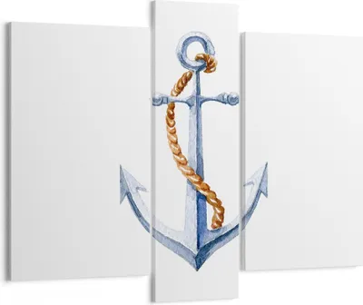 Produktbild von Bild auf Leinwand - Leinwandbild - Anker Seil Segeln Meer - 95x80cm - Wand Bild - Wanddeko - Leinwanddruck - Bilder - Kunstdruck - Wanddekoration - Leinwand bilder - Wandkunst - CB95x80-2851
