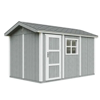 Image de Abri de jardin qualité Premium 8,68 m² - H252x250x412 cm - Timbela M914-CAVERN STEEL