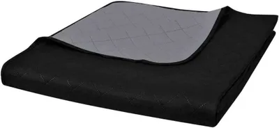 Obrázek produktu pro Oboustranný přehoz na postel Prošívaný černý/šedý 230x260 cm