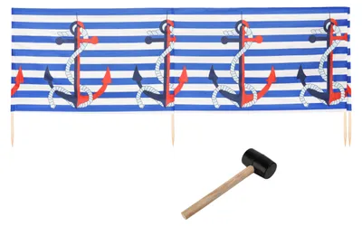 Produktbild von Ladeheid Strand Windschutz Sichtschutz LAEX001 (Streifen/Anker, 4 m)
