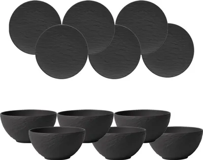 Produktbild von Villeroy & Boch Manufacture Rock Bowl Set 12-teilig schwarz
