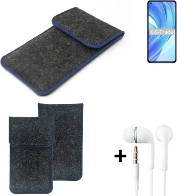 Produktbild von K-S-Trade Handy Schutz Hülle kompatibel mit Xiaomi Mi 11 Lite IN Schutzhülle Handyhülle Filztasche Pouch Tasche Case Sleeve Filzhülle dunkelgrau,
