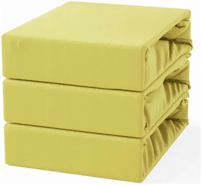 Produktbild von MAKAR Spannbettlaken Jersey Senfgelb 160x200 cm