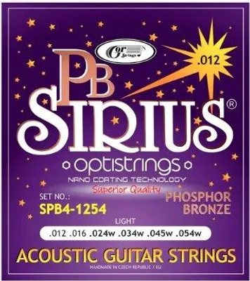 Image de Cordes métalliques Gorstrings Sirius SPB4-1254 pour guitare acoustique