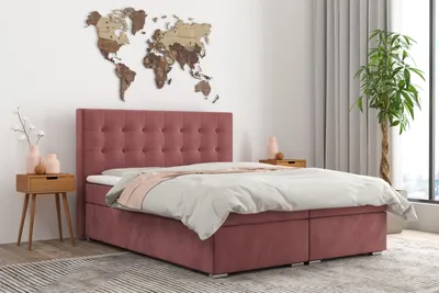 Produktbild von FurMeb24 Boxspringbett CARLO - 180 x 200 cm - mit Matratze - rosa 63