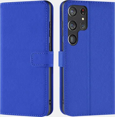 Produktbild von Conie Klapp Tasche für Samsung Galaxy S23 Ultra Kartenfach Rundumschutz Hülle in Blau