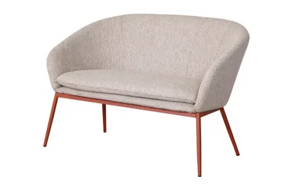 Productafbeelding van Tweezitsbank Marsaille, beige kleur, metalen frame, baksteenlook