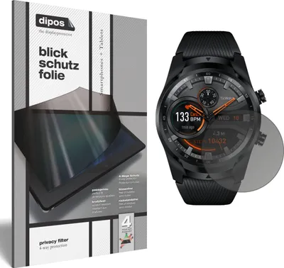 Produktbild von Blickschutzfolie für Mobvoi TicWatch Pro 4G matt Schutzfolie Folie Display Schutz dipos
