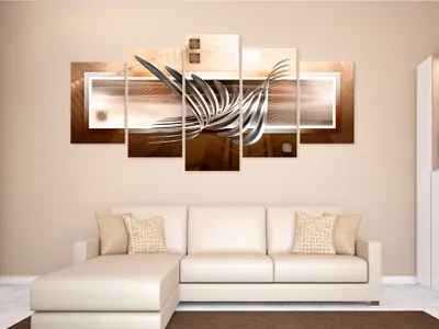 Produktbild von Akustikbild Abstrakt 200x100 cm Bilder Akustikschaum Hochleistungsschallabsorber Schallschutz Leinwand 5 tlg Wandbild Raumakustik Schalldämmung a-A-0011-b-n