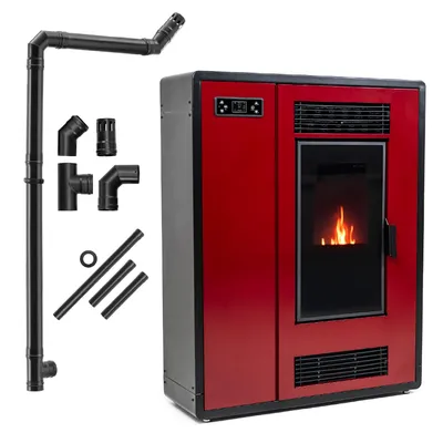 Image de THUNDER® | ARIA RED | Poêle à pellets | 12 kW | Jeu de tuyaux de raccordement Ø 80 mm | rouge