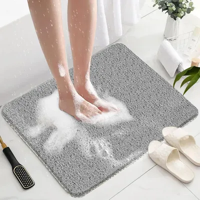 Produktbild von Duschmatte - Badmatte - Für sicheres Duschen - Rutschfest - 60 x 60 cm - Grau