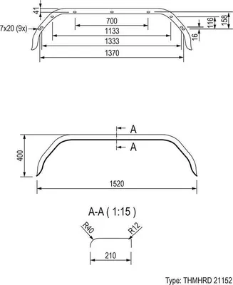 Produktbild von Kotflügel Metall Doppelachse 13/14 Zoll (21152)