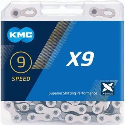 Produktbild von KMC X9 silbergrau Kette 114L + Bolzen (x9.93)