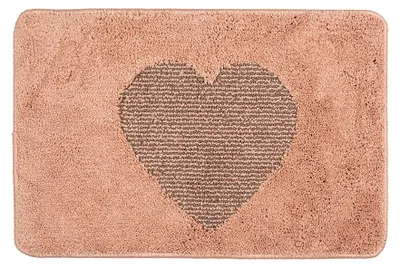 Produktbild von Clayre & Eef Badematte 58x38x1 cm Rosa Polyester Herz
