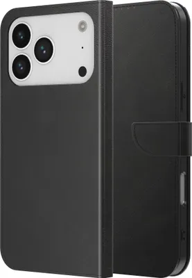 Produktbild von Geeignet für iPhone 17 Pro Max Handytasche Kunstleder mit magnetischer Lippe und Kartenhalter Buchhülle mit Klappe - Brieftasche mit Kartenfach - Schwarz - Smartphonica