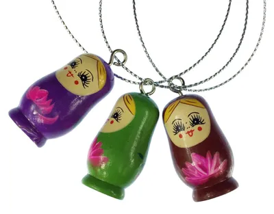 Produktbild von 3 Stück Weihnachtsbaumanhänger Baumschmuck Anhänger Xmas Matroschka Holz