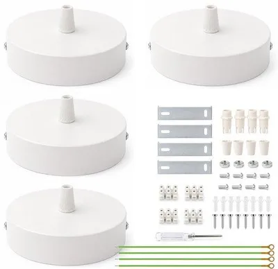Productafbeelding van 4 Set Plafondbaldakijn, 10 cm Baldakijnlampen, Metaal Lamp Zwart