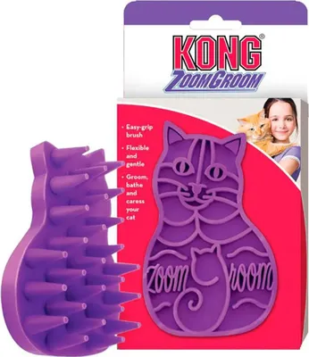 Productafbeelding van Kong Zoomgroom kattenmassageborstel, groen. Groen, one size